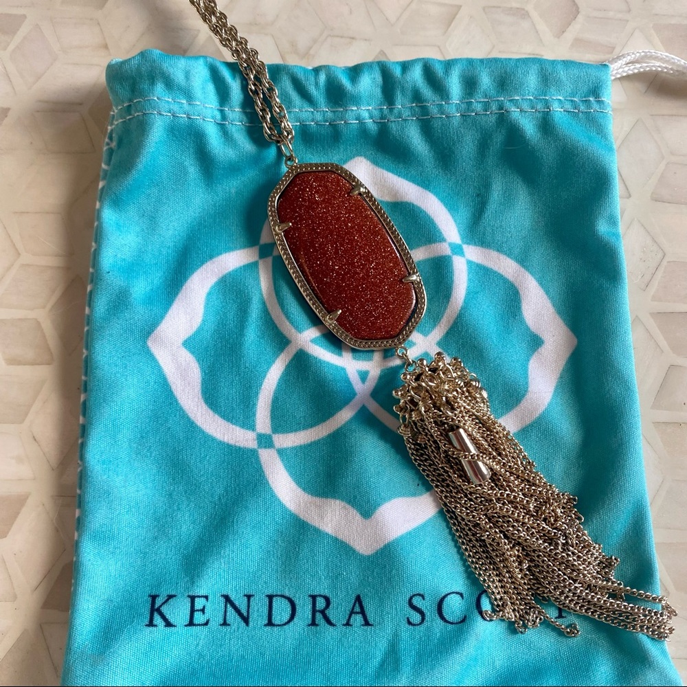 Vintage! RARE Kendra Scott Goldstone and Gold Rayne Necklace